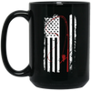 American Flag, Love To Fishing, Retro Fishing Lover, Fishing Lover Black Mug