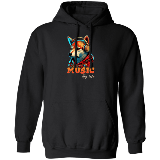 Fox Love Music, Handsome Foxe Wear A Headphone, Music Lover, Music Is My Life Pullover Hoodie