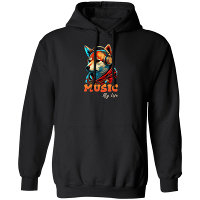 Fox Love Music, Handsome Foxe Wear A Headphone, Music Lover, Music Is My Life Pullover Hoodie