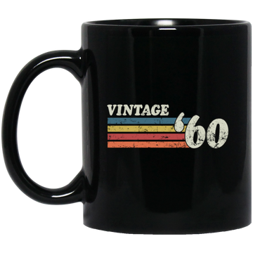 Vintage 1960, Birthday 60th Gift, Retro 60 Birthday Gift Black Mug