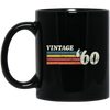 Vintage 1960, Birthday 60th Gift, Retro 60 Birthday Gift Black Mug