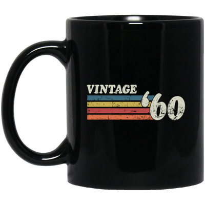 Vintage 1960, Birthday 60th Gift, Retro 60 Birthday Gift Black Mug