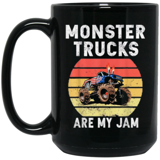 Vintage Monster Truck Are My Jam Retro Sunset Cool