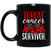 Awareness Ribbon Gift, Throat Cancer Awareness Ribbon Gloves Survivor Black Mug