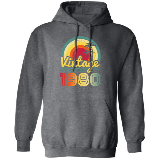 Love 1980 Gift, Retro 1980 Gift, Vintage 1980 Gift, 1980 Birthday Gift, Hawaii Lover Gift Pullover Hoodie