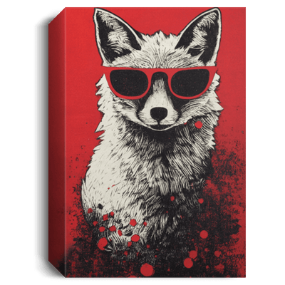 Canvas-Fox Lover, Halftone Print, Red And Black Foxy Paint, Shades Of Red, My Fox Japanese Style, Fox Wear Glasses