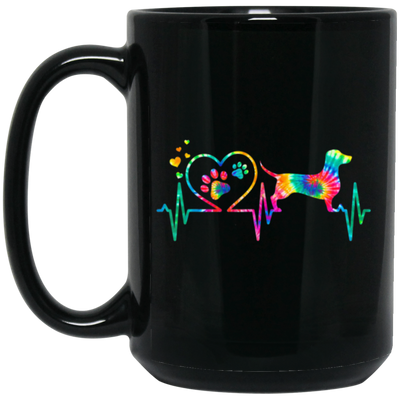 Dachshund Doxie Weenie Mom Dad Heartbeat Tie Dye Dog