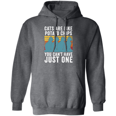 Cats Are Like Potato Chips, You Cannot Have Just One, Retro Cat Lover Pullover Hoodie