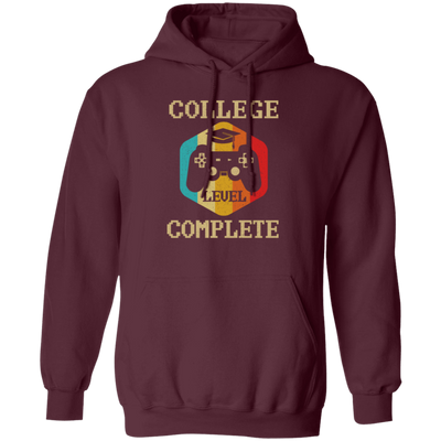 Retro College Level Complete Gamer Graduation Pullover Hoodie