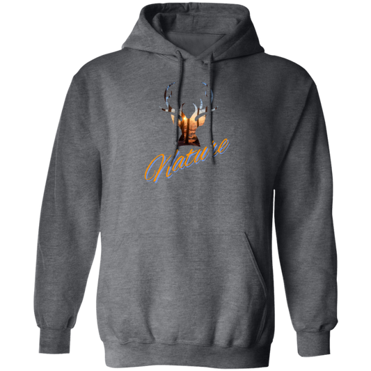 Nature Deer Head Outdoor Forest Sunset Deer Pullover Hoodie