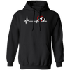 French Dog, Bull Dog Heartbeat, Dog In My Heart, Retro Heartbeat Pullover Hoodie