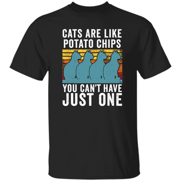 Cats Are Like Potato Chips, You Cannot Have Just One, Retro Cat Lover Unisex T-Shirt