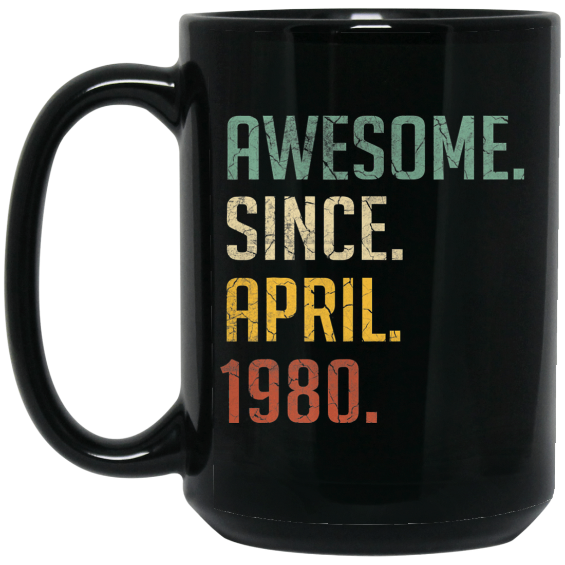 Awesome Since April 1980 Retro Gift Black Mug