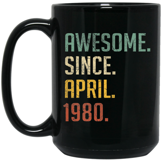 Awesome Since April 1980 Retro Gift Black Mug