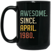 Awesome Since April 1980 Retro Gift Black Mug