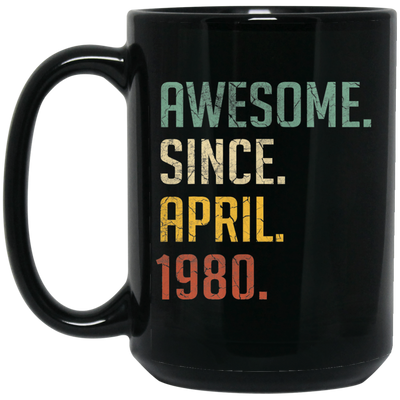 Awesome Since April 1980 Retro Gift Black Mug