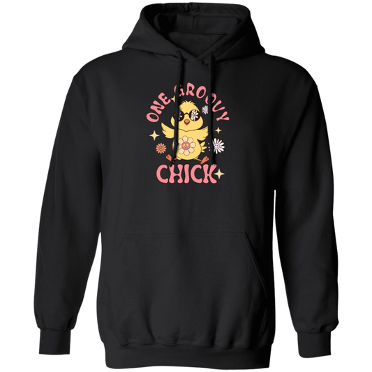 Easter Gift, Chick Love Gift, Chicken Lover, One Groovy Chick Gift, Retro Style Pullover Hoodie