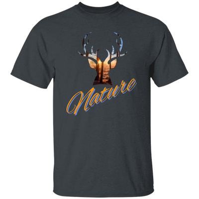 Nature Deer Head Outdoor Forest Sunset Deer Unisex T-Shirt