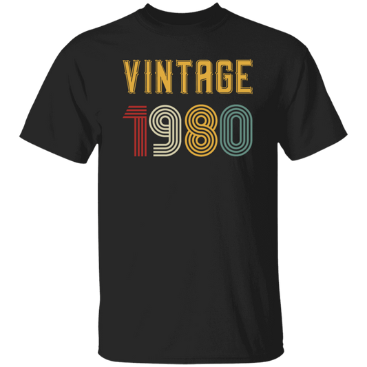 Vintage 1980 Birthday, Retro 1980 Birthday Gift, Born In 1980 Unisex T-Shirt