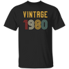 Vintage 1980 Birthday, Retro 1980 Birthday Gift, Born In 1980 Unisex T-Shirt