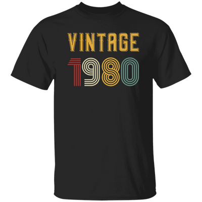 Vintage 1980 Birthday, Retro 1980 Birthday Gift, Born In 1980 Unisex T-Shirt