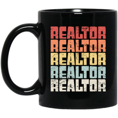 Retro 70s Realtor, Realtor Gift, Love Realtor, Best Realtor Black Mug