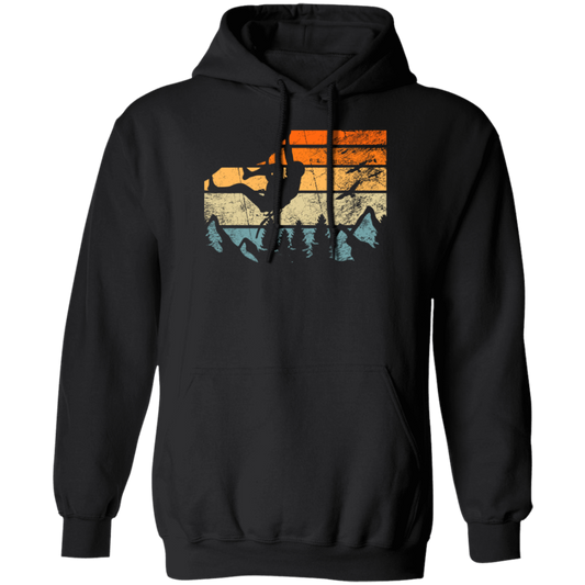 Retro Boulderer, Bouldering Lover, Vintage Mountain Pullover Hoodie