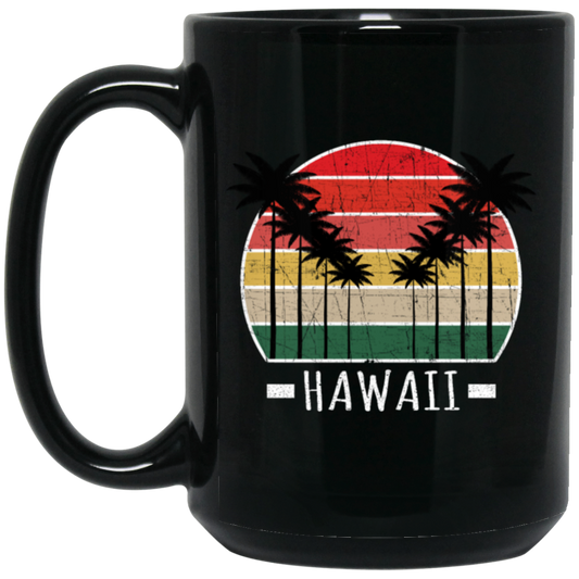 Retro Vintage Palm Trees Hawaii, Surfing