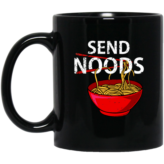 Ramen Send Noodle, Japan Ramen Black Mug