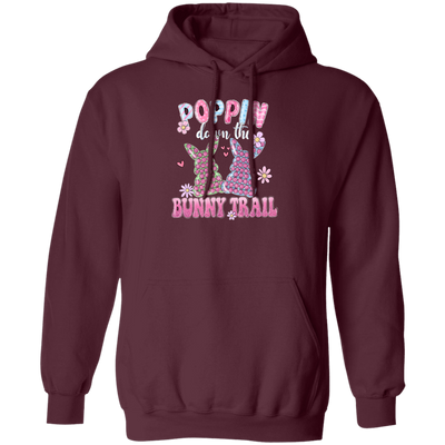 Love Bunny, Poppin Down The Bunny Trail, Pinky Bunny Gift, Funny Bunny Pullover Hoodie