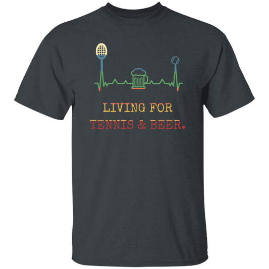 Retro Living for Tennis and Beer Funny Tennis Gift Unisex T-Shirt
