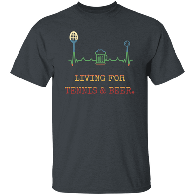 Retro Living for Tennis and Beer Funny Tennis Gift Unisex T-Shirt