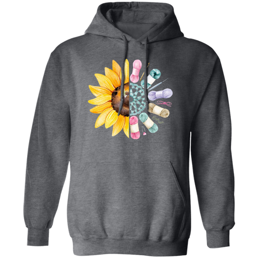 Sunflower Lover, Pretty Sunflower Crocheting Knitting For Women, Love Knitter Pullover Hoodie