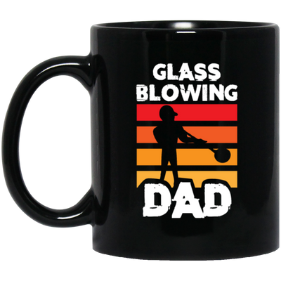 Love Dad Gift, Glass Blowing Dad, Blowing Job Gift, Daddy Gift, Retro Blowing Job Black Mug