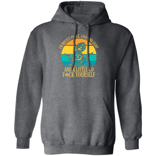 I'm Mostly Peace Love And Light, Yoga Hippie, Hippie Style Pullover Hoodie