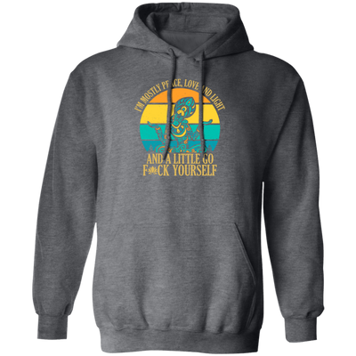 I'm Mostly Peace Love And Light, Yoga Hippie, Hippie Style Pullover Hoodie