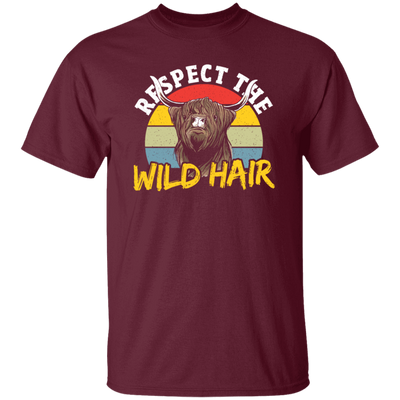 Cattle Cow, Respect The Wild Hair, Retro Cow Gift, Cow Wildlife, Love Cow Unisex T-Shirt