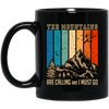 The Mountain Are Calling, And I Must Go, Retro Mountain Lover, Hiking Black Mug