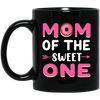 Love Mom, Mom Of The Sweet One, Best Mom Ever, Pinky Mom, Love Doghnut Black Mug