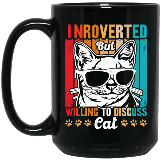 Retro Cat Introverted, But Willing To Discuss Cat Vintage