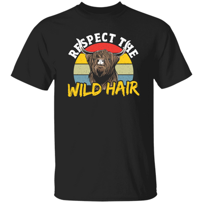 Cattle Cow, Respect The Wild Hair, Retro Cow Gift, Cow Wildlife, Love Cow Unisex T-Shirt