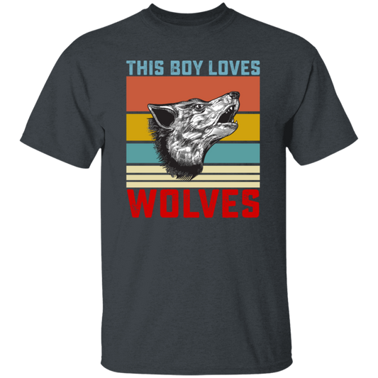 Retro Wolves Lover, This Boy Loves Wolves, Wolves Best Vintage Gift Unisex T-Shirt