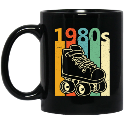 Retro 80s Roller, Vintage Roller Skating, Skate Lover Black Mug