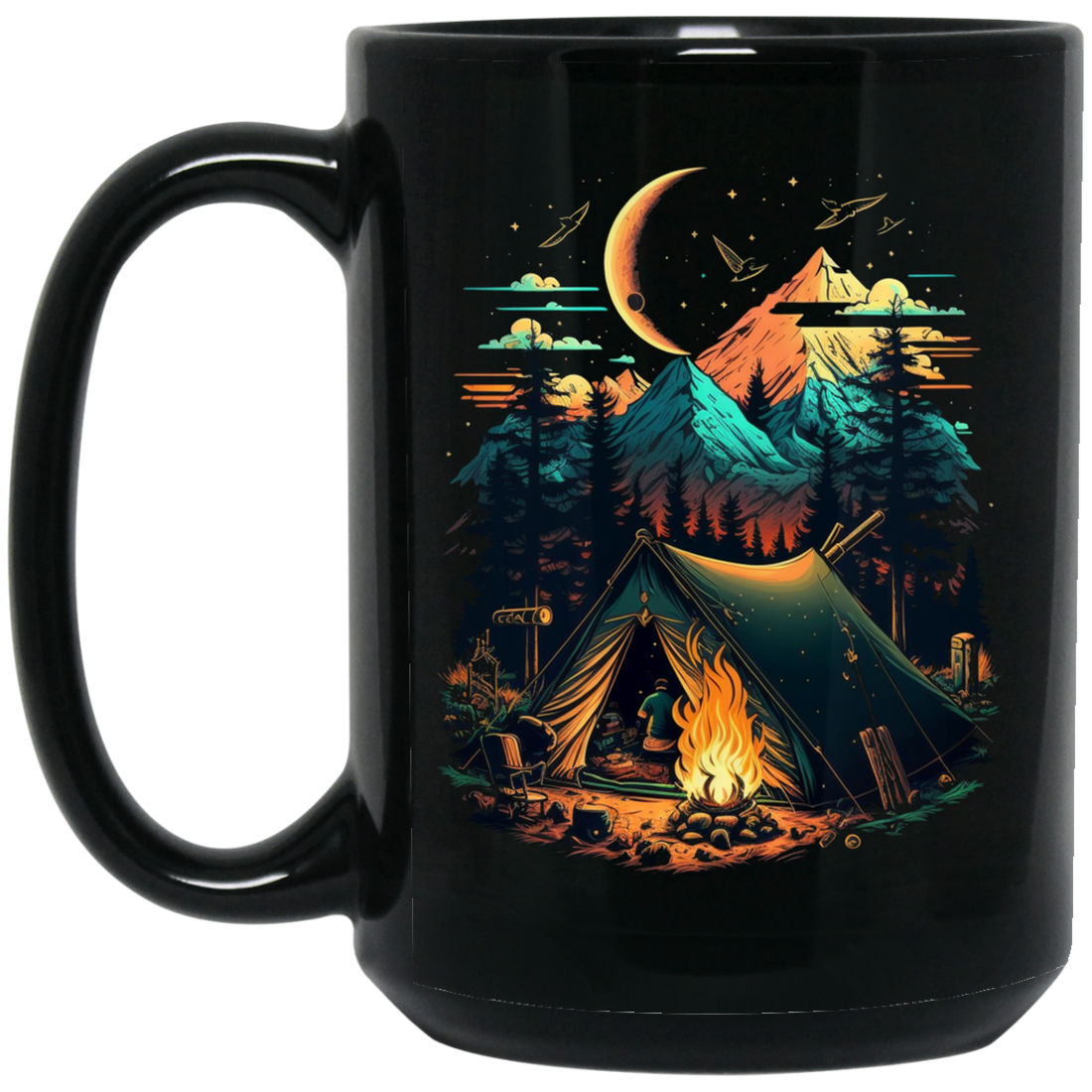 Camping Love Gift, Best Campfire Lover, Camper Gift, Reality Camping Black Mug