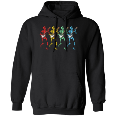 Color Splash, Retro Rainbow Color Dancing Skeletons Banjos