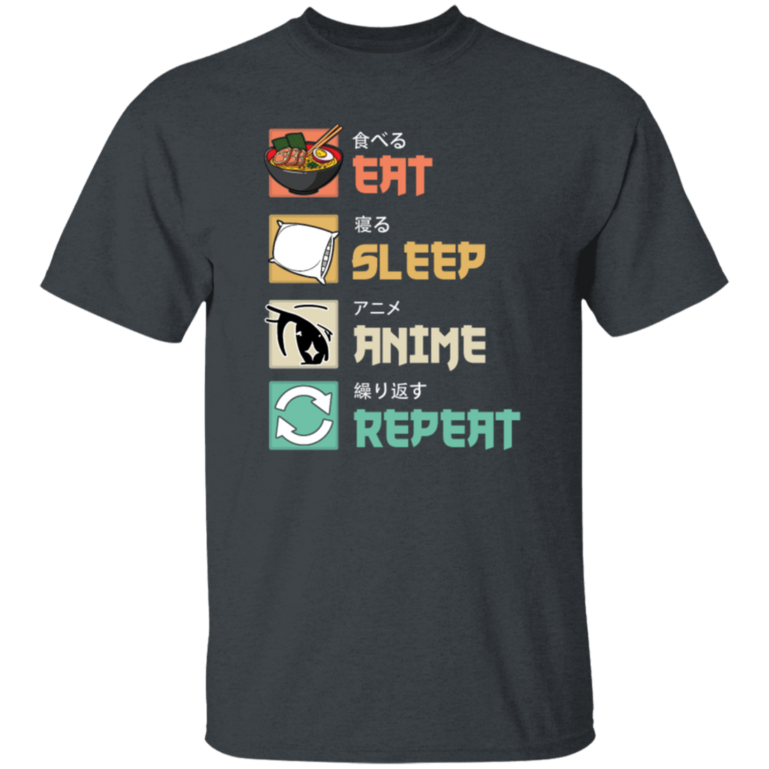 Retro Eat Sleep Anime Repeat Japanese Manga Vintage