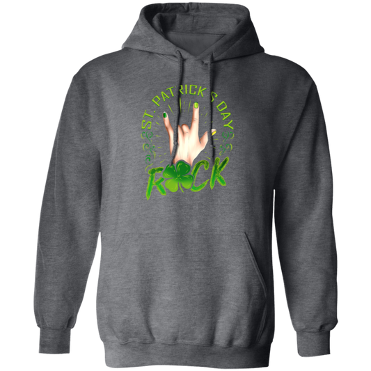 Rock Lover, St Patricks Day, Sign Of The Horns Hand Logo Gift Pullover Hoodie