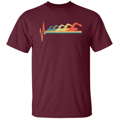 Vintage Swimming Heartbeat, Swimmer Heartbeat Retro