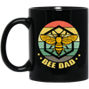 Retro Bee Dad Beekeeper, Beekeeping Honey Bees Black Mug