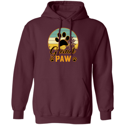 Grand Paw, Grandfather, Grandpa Gift, Retro Grandpa Pullover Hoodie